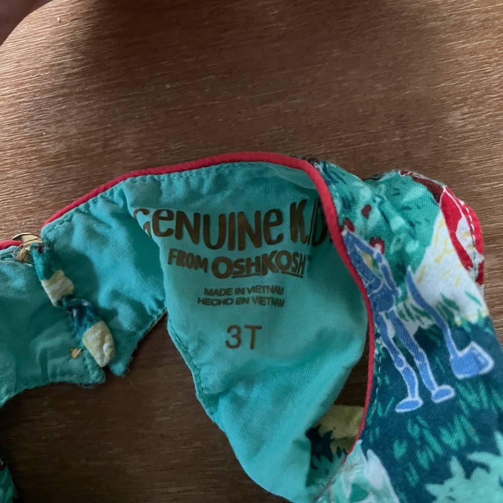 OshKosh B'gosh Teal Multi-Color Girl's Dress - Picture 3 of 4